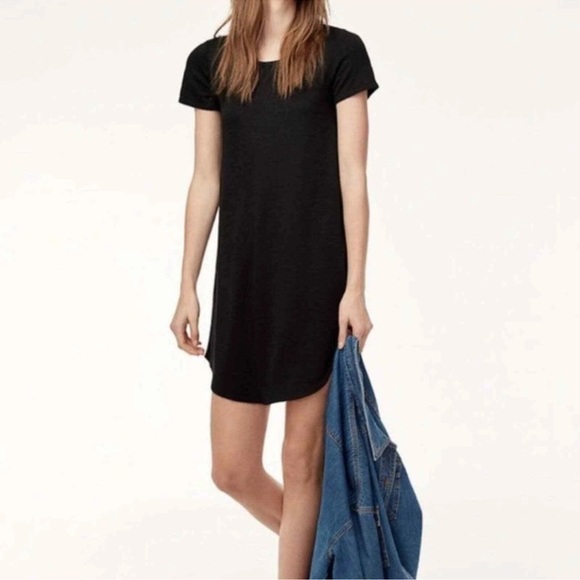 Wilfred Free Black Relaxed Tunic Dress Oversized Minimalist  Pockets Size Small - Picture 7 of 8